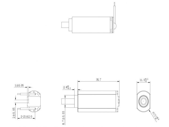 VBL-1522-001 Ultrasonic Toothbrush Vibration Motors Drawing